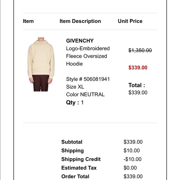 givenchy hoodie receipt - Picture 3 of 3